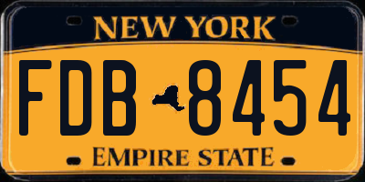 NY license plate FDB8454