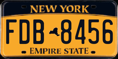 NY license plate FDB8456