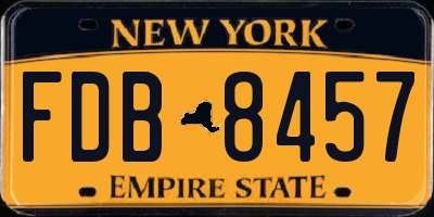 NY license plate FDB8457