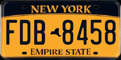 NY license plate FDB8458