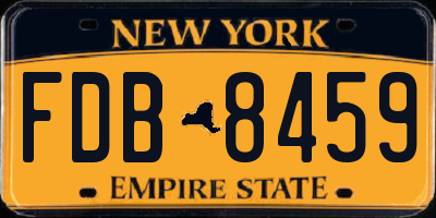 NY license plate FDB8459