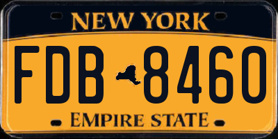 NY license plate FDB8460