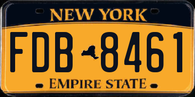 NY license plate FDB8461