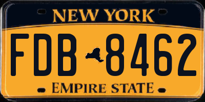 NY license plate FDB8462