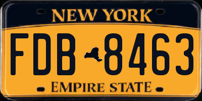 NY license plate FDB8463