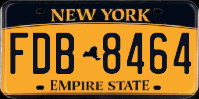 NY license plate FDB8464