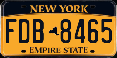 NY license plate FDB8465
