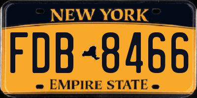 NY license plate FDB8466