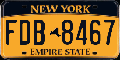 NY license plate FDB8467