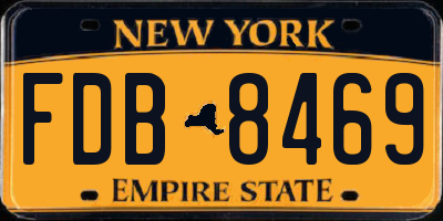 NY license plate FDB8469