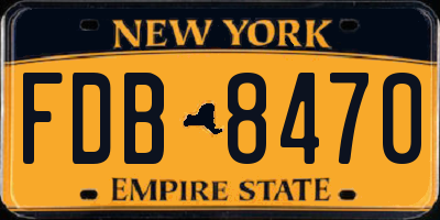NY license plate FDB8470