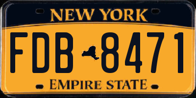 NY license plate FDB8471