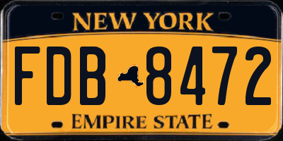 NY license plate FDB8472
