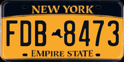 NY license plate FDB8473