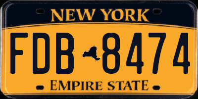 NY license plate FDB8474