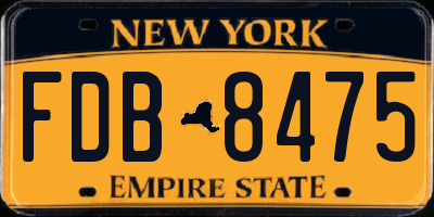NY license plate FDB8475