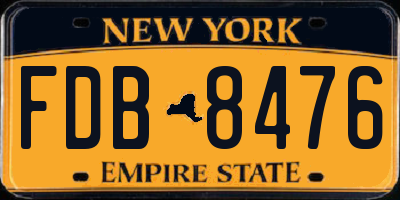 NY license plate FDB8476