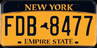 NY license plate FDB8477