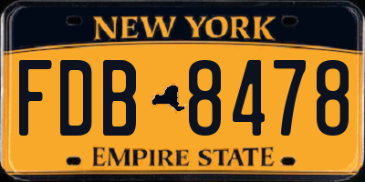 NY license plate FDB8478