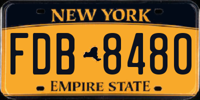 NY license plate FDB8480