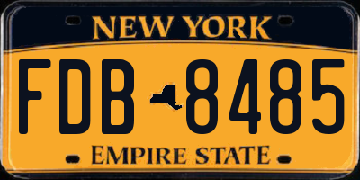 NY license plate FDB8485