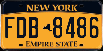 NY license plate FDB8486