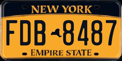 NY license plate FDB8487
