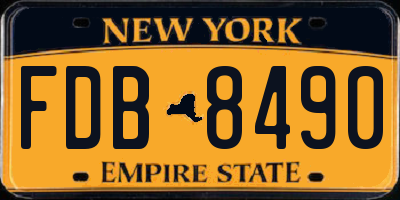 NY license plate FDB8490