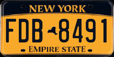 NY license plate FDB8491