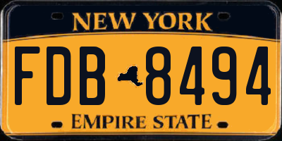 NY license plate FDB8494