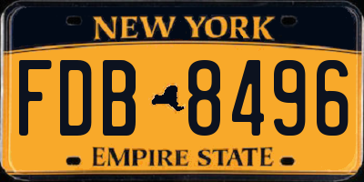 NY license plate FDB8496