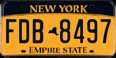 NY license plate FDB8497
