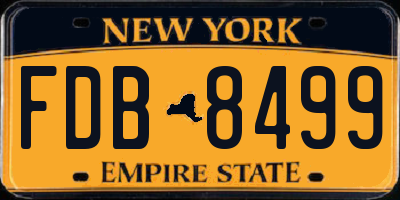 NY license plate FDB8499