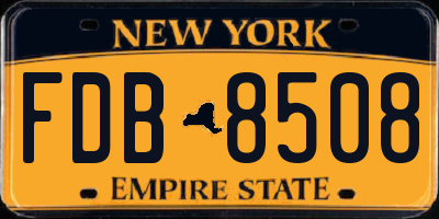 NY license plate FDB8508