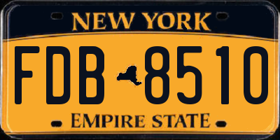 NY license plate FDB8510