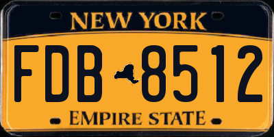 NY license plate FDB8512