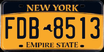 NY license plate FDB8513