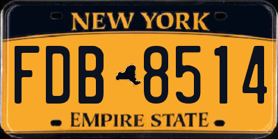 NY license plate FDB8514