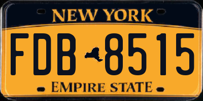 NY license plate FDB8515