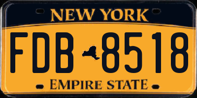 NY license plate FDB8518