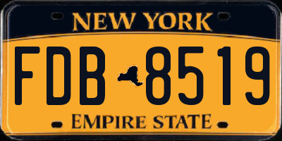 NY license plate FDB8519