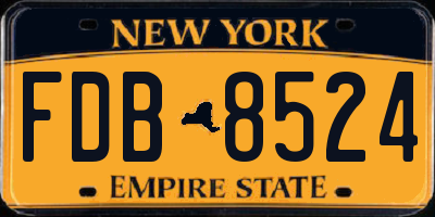 NY license plate FDB8524