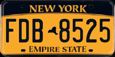 NY license plate FDB8525