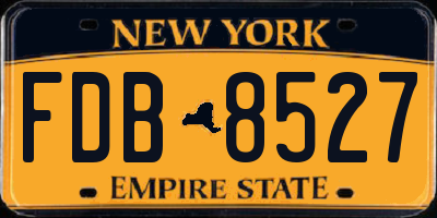 NY license plate FDB8527