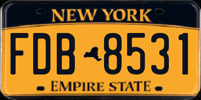 NY license plate FDB8531