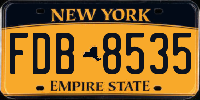 NY license plate FDB8535