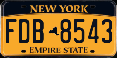 NY license plate FDB8543