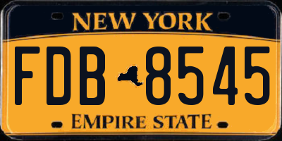 NY license plate FDB8545