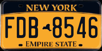 NY license plate FDB8546