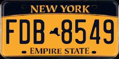 NY license plate FDB8549